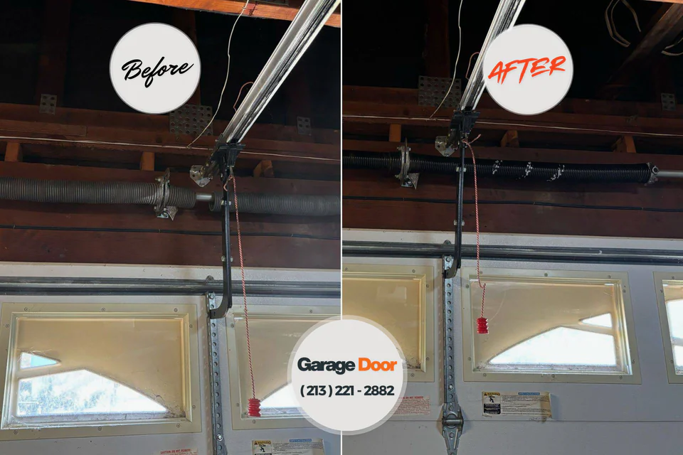 Before and after: garage door repair Thermopolis, WY